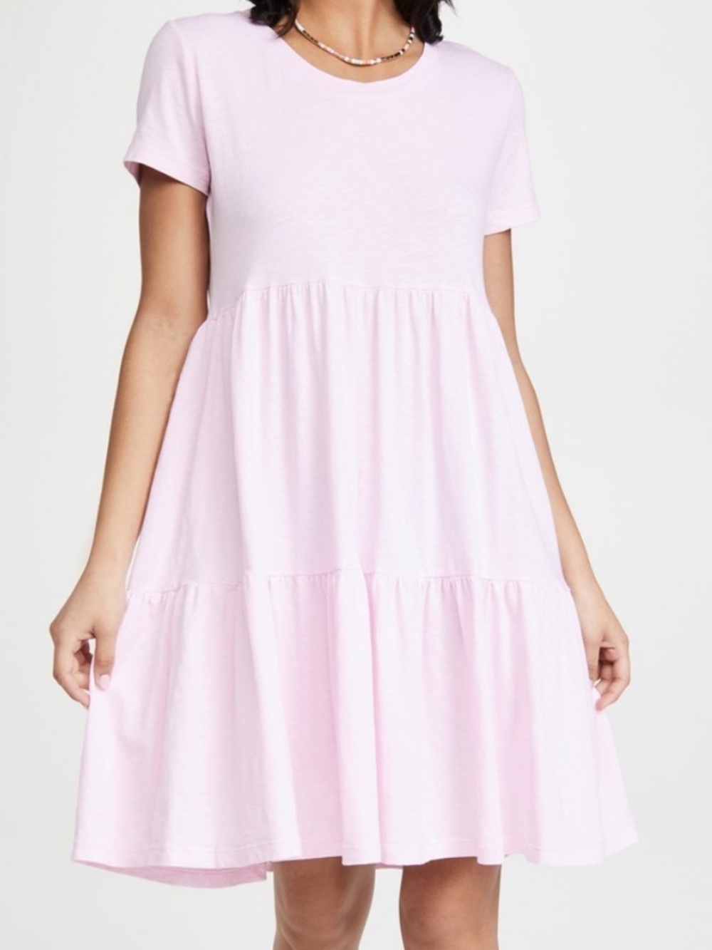 NWT Sundry pale pink lightweight flowy tee dress layered size L